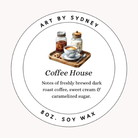 Coffee House 8oz Candle Hand Made - Picture 3 of 4